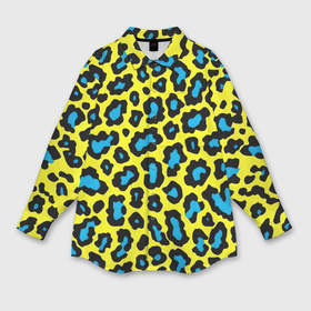 Мужская рубашка oversize 3D с принтом Кислотный леопард паттерн в Екатеринбурге,  |  | Тематика изображения на принте: 