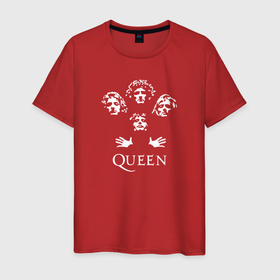 Светящаяся мужская футболка с принтом Queen логотип и участники в Новосибирске,  |  | 