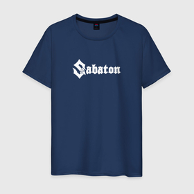 Светящаяся мужская футболка с принтом Sabaton  логотип в Новосибирске,  |  | 