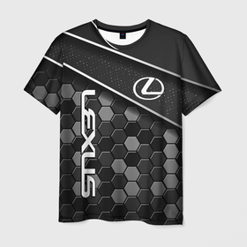 Мужская футболка 3D с принтом Lexus   Строгий технологичный , 100% полиэфир | прямой крой, круглый вырез горловины, длина до линии бедер | Тематика изображения на принте: 
