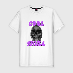 Мужская футболка хлопок Slim с принтом Cool Skull в Кировске, 92% хлопок, 8% лайкра | приталенный силуэт, круглый вырез ворота, длина до линии бедра, короткий рукав | Тематика изображения на принте: 