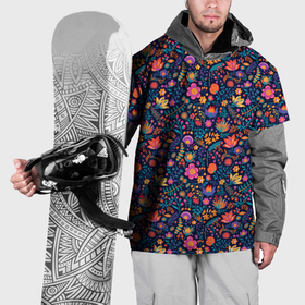 Накидка на куртку 3D с принтом Ночные  полевые цветы в Новосибирске, 100% полиэстер |  | 