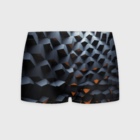 Мужские трусы 3D с принтом Объемные углы в Курске, 50% хлопок, 50% полиэстер | классическая посадка, на поясе мягкая тканевая резинка | Тематика изображения на принте: 