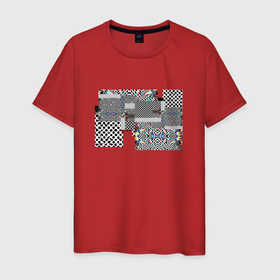 Мужская футболка хлопок с принтом Абстрактные блоки в Санкт-Петербурге, 100% хлопок | прямой крой, круглый вырез горловины, длина до линии бедер, слегка спущенное плечо. | 