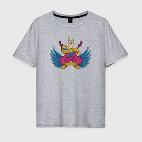 Мужская футболка хлопок Oversize с принтом Rock n roll forever в Кировске, 100% хлопок | свободный крой, круглый ворот, “спинка” длиннее передней части | 