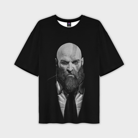 Мужская футболка oversize 3D с принтом Кратос в смокинге в Белгороде,  |  | 