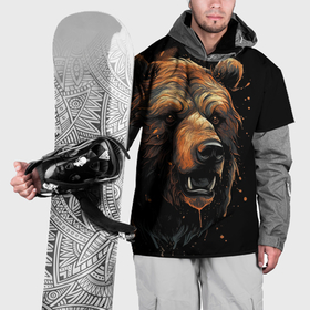 Накидка на куртку 3D с принтом Бурый  медведь в Санкт-Петербурге, 100% полиэстер |  | Тематика изображения на принте: 