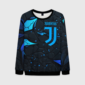 Мужской свитшот 3D с принтом Juventus abstract blue logo в Петрозаводске, 100% полиэстер с мягким внутренним слоем | круглый вырез горловины, мягкая резинка на манжетах и поясе, свободная посадка по фигуре | 
