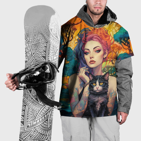 Накидка на куртку 3D с принтом Панк альтернативная модница в Тюмени, 100% полиэстер |  | 
