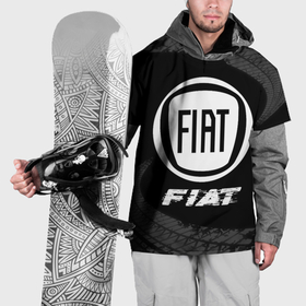 Накидка на куртку 3D с принтом Fiat speed на темном фоне со следами шин в Курске, 100% полиэстер |  | Тематика изображения на принте: 