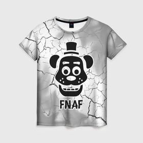 Женская футболка 3D с принтом FNAF glitch на светлом фоне , 100% полиэфир ( синтетическое хлопкоподобное полотно) | прямой крой, круглый вырез горловины, длина до линии бедер | 