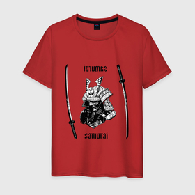 Мужская футболка хлопок с принтом Самурай и мечи в Кировске, 100% хлопок | прямой крой, круглый вырез горловины, длина до линии бедер, слегка спущенное плечо. | 