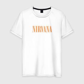 Светящаяся мужская футболка с принтом Nirvana логотип в Новосибирске,  |  | Тематика изображения на принте: 
