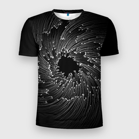 Мужская футболка 3D Slim с принтом Абстракция черная дыра в Курске, 100% полиэстер с улучшенными характеристиками | приталенный силуэт, круглая горловина, широкие плечи, сужается к линии бедра | 