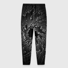 Мужские брюки 3D с принтом Абстракция черная дыра в Кировске, 100% полиэстер | манжеты по низу, эластичный пояс регулируется шнурком, по бокам два кармана без застежек, внутренняя часть кармана из мелкой сетки | 
