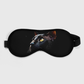 Маска для сна 3D с принтом Романтичный черный кот в Курске, внешний слой — 100% полиэфир, внутренний слой — 100% хлопок, между ними — поролон |  | 