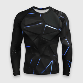 Мужской рашгард 3D с принтом Black texture neon line ,  |  | 