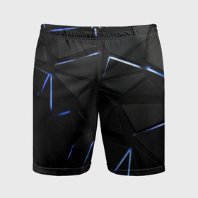 Мужские шорты спортивные с принтом Black texture neon line ,  |  | 