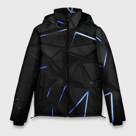 Мужская зимняя куртка 3D с принтом Black texture neon line в Новосибирске, верх — 100% полиэстер; подкладка — 100% полиэстер; утеплитель — 100% полиэстер | длина ниже бедра, свободный силуэт Оверсайз. Есть воротник-стойка, отстегивающийся капюшон и ветрозащитная планка. 

Боковые карманы с листочкой на кнопках и внутренний карман на молнии. | 