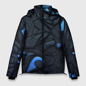 Мужская зимняя куртка 3D с принтом Blue black abstract  texture , верх — 100% полиэстер; подкладка — 100% полиэстер; утеплитель — 100% полиэстер | длина ниже бедра, свободный силуэт Оверсайз. Есть воротник-стойка, отстегивающийся капюшон и ветрозащитная планка. 

Боковые карманы с листочкой на кнопках и внутренний карман на молнии. | Тематика изображения на принте: 