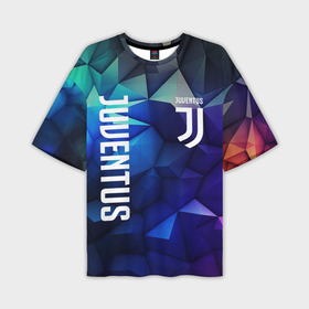Мужская футболка oversize 3D с принтом Juventus   logo blue в Новосибирске,  |  | Тематика изображения на принте: 