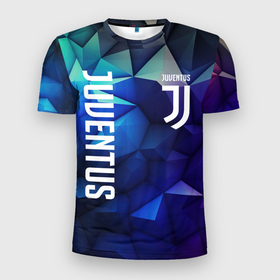 Мужская футболка 3D Slim с принтом Juventus   logo blue в Тюмени, 100% полиэстер с улучшенными характеристиками | приталенный силуэт, круглая горловина, широкие плечи, сужается к линии бедра | 