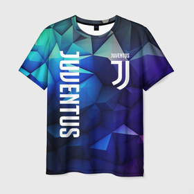 Мужская футболка 3D с принтом Juventus   logo blue в Новосибирске, 100% полиэфир | прямой крой, круглый вырез горловины, длина до линии бедер | 