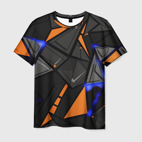 Мужская футболка 3D с принтом Orange black style в Белгороде, 100% полиэфир | прямой крой, круглый вырез горловины, длина до линии бедер | 