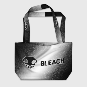 Пляжная сумка 3D с принтом Bleach glitch на светлом фоне: надпись и символ в Санкт-Петербурге, 100% полиэстер | застегивается на металлическую кнопку; внутренний карман застегивается на молнию. Стенки укреплены специальным мягким материалом, чтобы защитить содержимое от несильных ударов
 | 