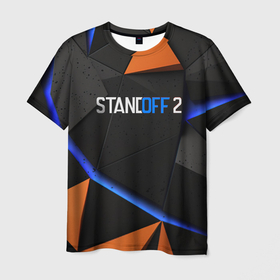Мужская футболка 3D с принтом Standoff orange black style в Белгороде, 100% полиэфир | прямой крой, круглый вырез горловины, длина до линии бедер | Тематика изображения на принте: 
