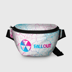 Поясная сумка 3D с принтом Fallout neon gradient style: надпись и символ , 100% полиэстер | плотная ткань, ремень с регулируемой длиной, внутри несколько карманов для мелочей, основное отделение и карман с обратной стороны сумки застегиваются на молнию | 