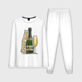 Мужская пижама с лонгсливом хлопок с принтом Шампанское в Петрозаводске,  |  | 