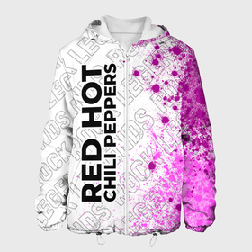 Мужская куртка 3D с принтом Red Hot Chili Peppers rock legends: по вертикали в Новосибирске, ткань верха — 100% полиэстер, подклад — флис | прямой крой, подол и капюшон оформлены резинкой с фиксаторами, два кармана без застежек по бокам, один большой потайной карман на груди. Карман на груди застегивается на липучку | Тематика изображения на принте: 