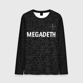 Мужской лонгслив 3D с принтом Megadeth glitch на темном фоне: символ сверху в Кировске, 100% полиэстер | длинные рукава, круглый вырез горловины, полуприлегающий силуэт | 