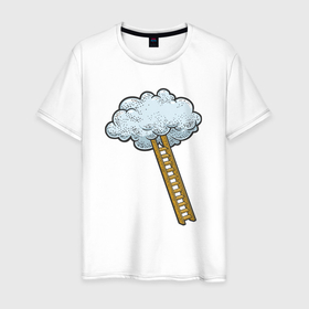 Мужская футболка хлопок с принтом Лестница в облака в Курске, 100% хлопок | прямой крой, круглый вырез горловины, длина до линии бедер, слегка спущенное плечо. | 