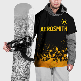Накидка на куртку 3D с принтом Aerosmith   gold gradient: символ сверху в Тюмени, 100% полиэстер |  | 