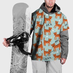 Накидка на куртку 3D с принтом очень злой бенгальский тигр в Петрозаводске, 100% полиэстер |  | 