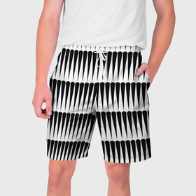Мужские шорты 3D с принтом Объемная полосатая геометрия в Белгороде,  полиэстер 100% | прямой крой, два кармана без застежек по бокам. Мягкая трикотажная резинка на поясе, внутри которой широкие завязки. Длина чуть выше колен | 