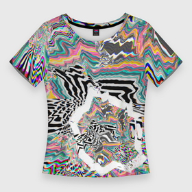 Женская футболка 3D Slim с принтом Fusion abstract в Санкт-Петербурге,  |  | 