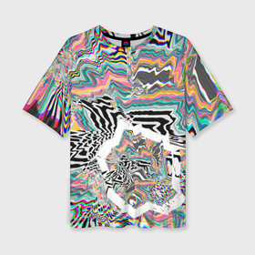 Женская футболка oversize 3D с принтом Fusion abstract в Санкт-Петербурге,  |  | 