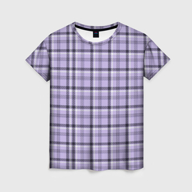 Женская футболка 3D с принтом Фиолетовая клетка , 100% полиэфир ( синтетическое хлопкоподобное полотно) | прямой крой, круглый вырез горловины, длина до линии бедер | 