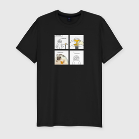 Мужская футболка хлопок Slim с принтом Пивной ежик комикс в Тюмени, 92% хлопок, 8% лайкра | приталенный силуэт, круглый вырез ворота, длина до линии бедра, короткий рукав | 