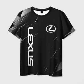 Мужская футболка 3D с принтом Lexus   minimalism в Петрозаводске, 100% полиэфир | прямой крой, круглый вырез горловины, длина до линии бедер | Тематика изображения на принте: 