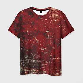 Мужская футболка 3D с принтом Текстура   Red on black в Белгороде, 100% полиэфир | прямой крой, круглый вырез горловины, длина до линии бедер | Тематика изображения на принте: 