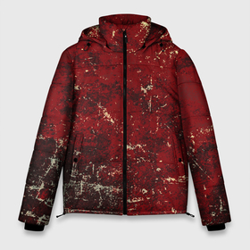 Мужская зимняя куртка 3D с принтом Текстура   Red on black в Белгороде, верх — 100% полиэстер; подкладка — 100% полиэстер; утеплитель — 100% полиэстер | длина ниже бедра, свободный силуэт Оверсайз. Есть воротник-стойка, отстегивающийся капюшон и ветрозащитная планка. 

Боковые карманы с листочкой на кнопках и внутренний карман на молнии. | Тематика изображения на принте: 