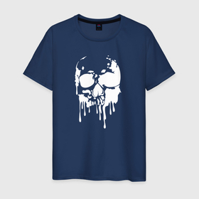 Светящаяся мужская футболка с принтом Skull with streaks of paint в Екатеринбурге,  |  | 