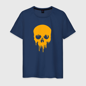 Светящаяся мужская футболка с принтом Smudges on the skull orange в Кировске,  |  | 