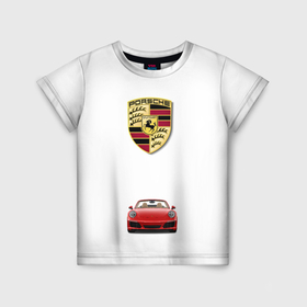 Детская футболка 3D с принтом Porsche car в Кировске, 100% гипоаллергенный полиэфир | прямой крой, круглый вырез горловины, длина до линии бедер, чуть спущенное плечо, ткань немного тянется | Тематика изображения на принте: 