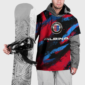 Накидка на куртку 3D с принтом Alpina   BMW colors в Кировске, 100% полиэстер |  | 