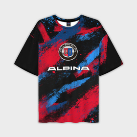 Мужская футболка oversize 3D с принтом Alpina   BMW colors в Кировске,  |  | Тематика изображения на принте: 